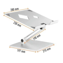Laptop Stand rise - Support universel pour pc portable jusqu'à 17" ( jusqu'à 5kg) - argent