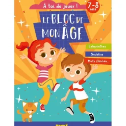 Le Bloc de mon âge 7-8 Ans - A Toi de Jouer ! Enfants Et Chat - Labyrinthes, Sudokus, Mots Fléchés