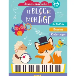 Le Bloc de mon âge 3-4 Ans - Jouons Ensemble ! Renard Piano - Activités, Dessins, Coloriages