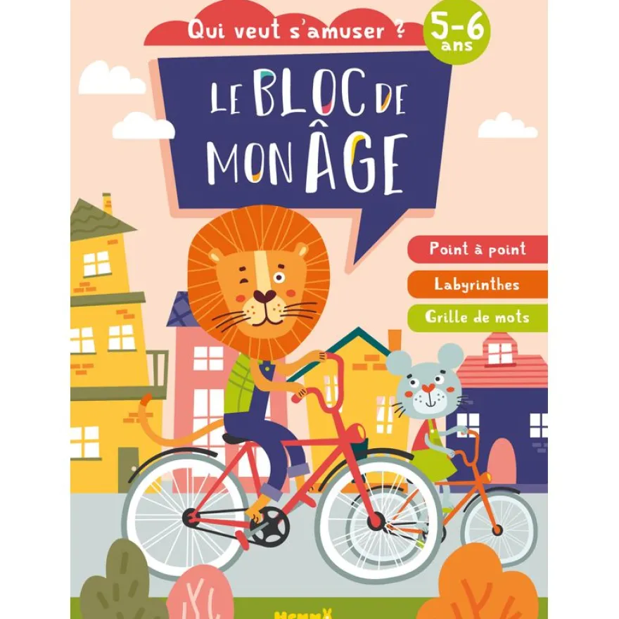 Le Bloc de mon âge 5-6 Ans - Qui Veut s'amuser : à vélo - Point à Point, Labyrinthes…