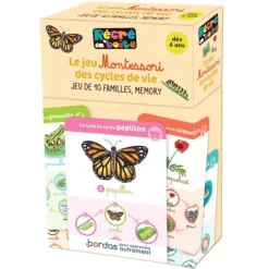 Le jeu Montessori des cycles de vie - Jeu de 10 familles, memory