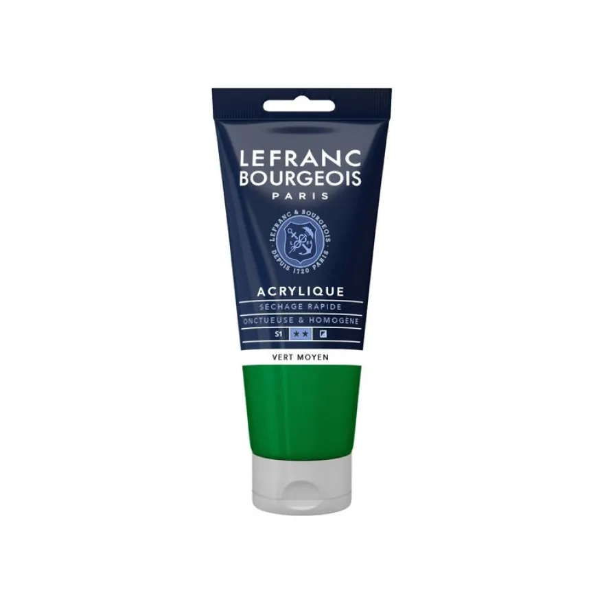 Lefranc & Bourgeois - Peinture acrylique - mid green - 80 ml