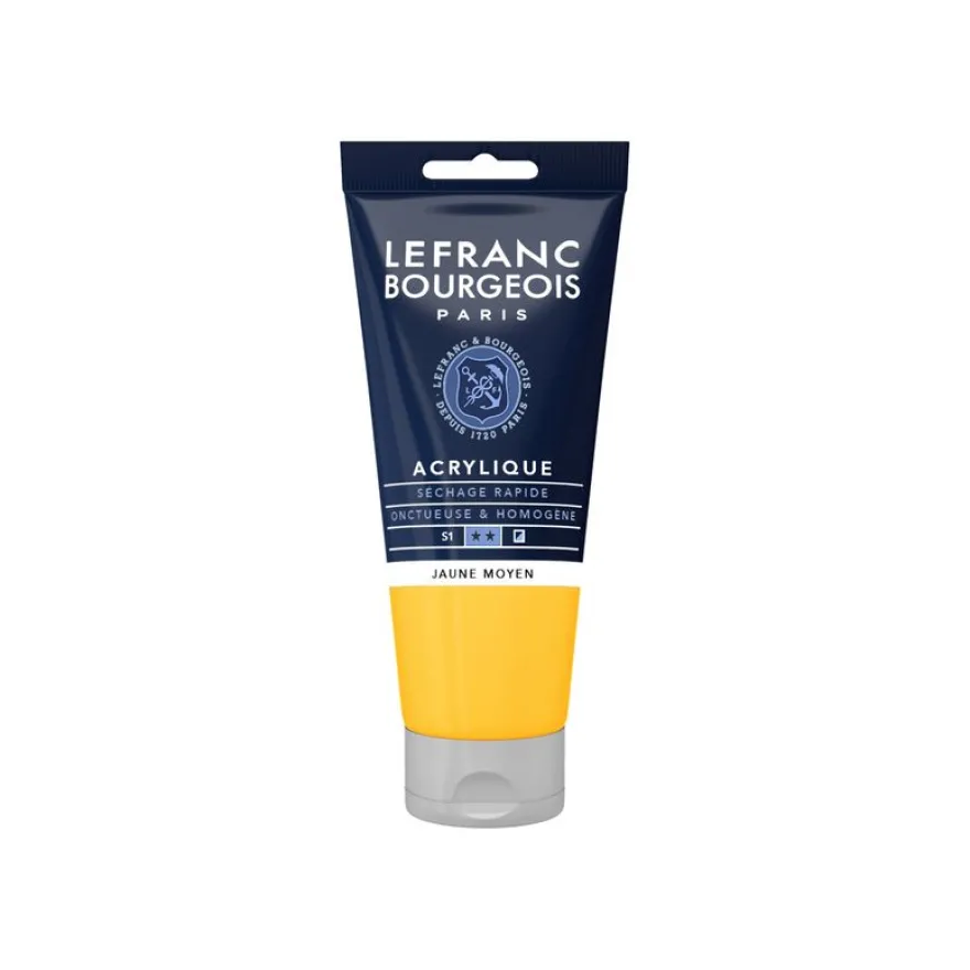 Lefranc & Bourgeois - Peinture acrylique - jaune moyen - 80 ml