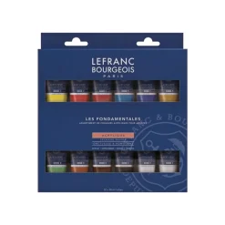 Lefranc & Bourgeois - Set de peinture acrylique - 12 couleurs - 20 ml