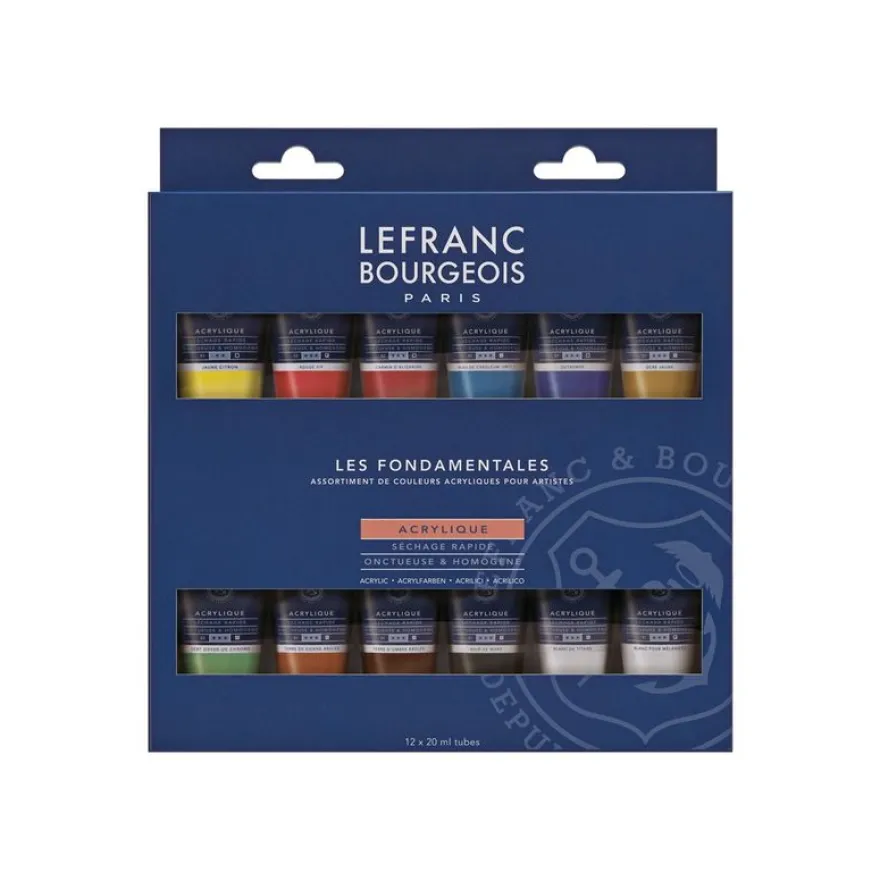 Lefranc & Bourgeois - Set de peinture acrylique - 12 couleurs - 20 ml