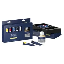 Lefranc Bourgeois - Pack de 5 tubes de peinture à huile Fine avec médium à peindre - couleurs primaires assorties - 40 ml