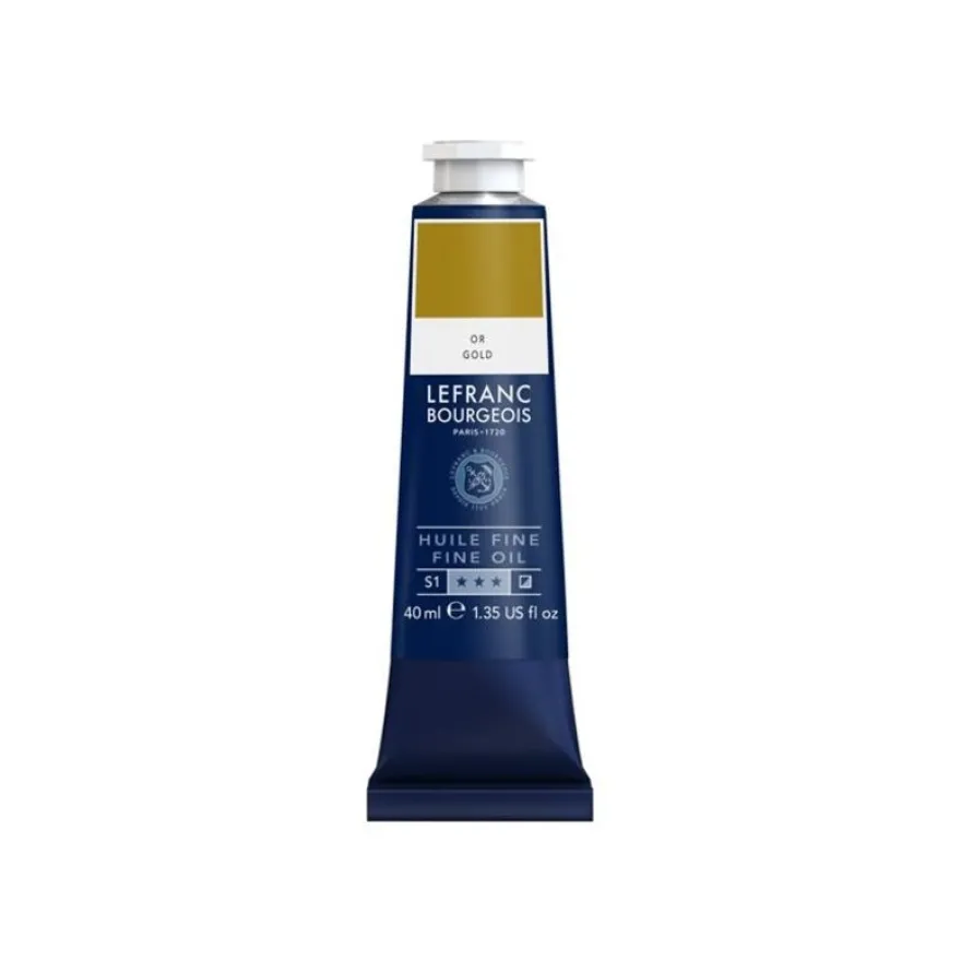 Lefranc Bourgeois - Peinture à l'huile - teinte or - opaque - fine - 40 ml