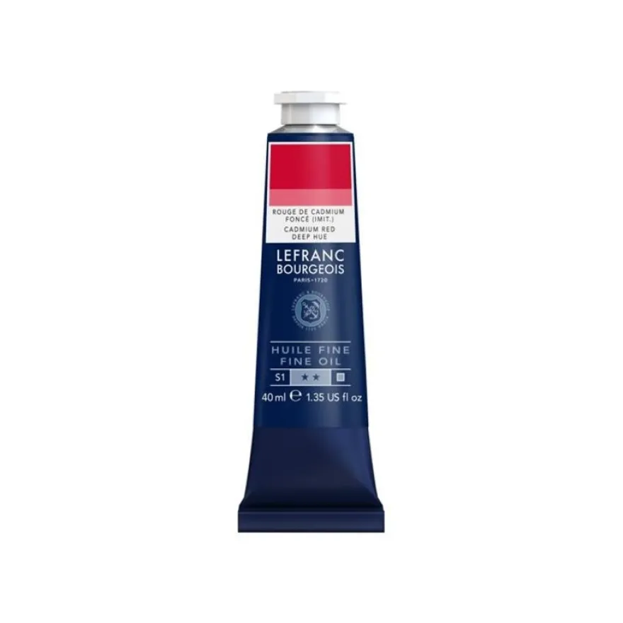Lefranc Bourgeois - Peinture à l'huile - teinte foncée rouge de cadmium - opaque - fine - 40 ml