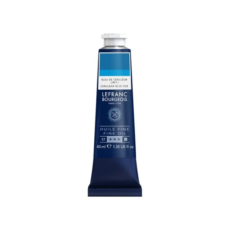 Lefranc Bourgeois - Peinture à l'huile - teinte bleue céruléen - opaque - fine - 40 ml