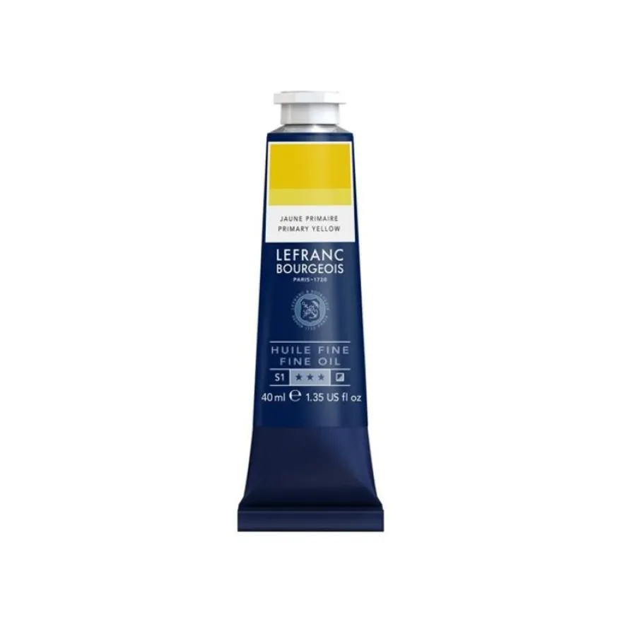 Lefranc Bourgeois - Peinture à l'huile - jaune primaire - semi-opaque - fine - 40 ml