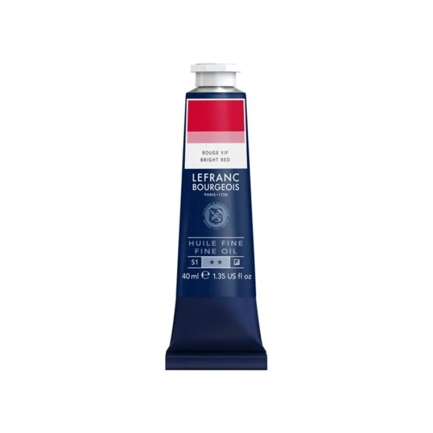 Lefranc Bourgeois - Peinture à l'huile - rouge vif - semi-opaque - fine - 40 ml