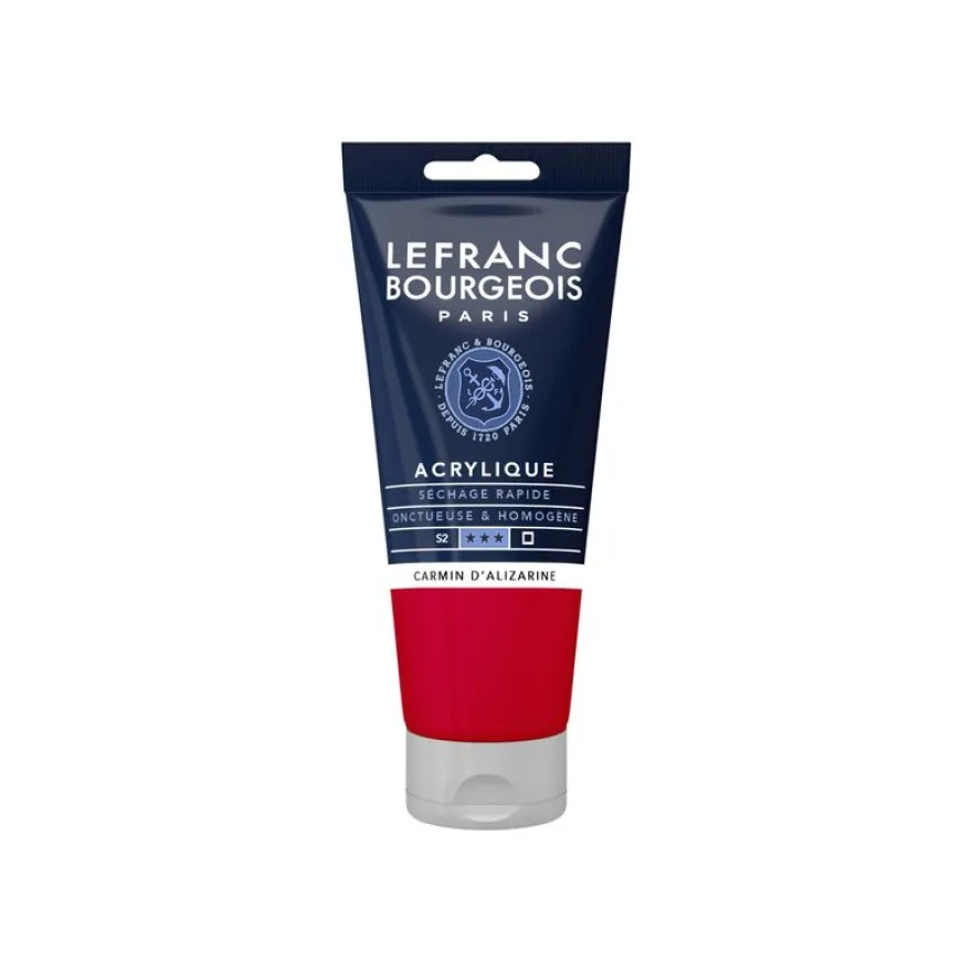 Lefranc Bourgeois - Peinture acrylique - carmin d'alizarine - 80 ml