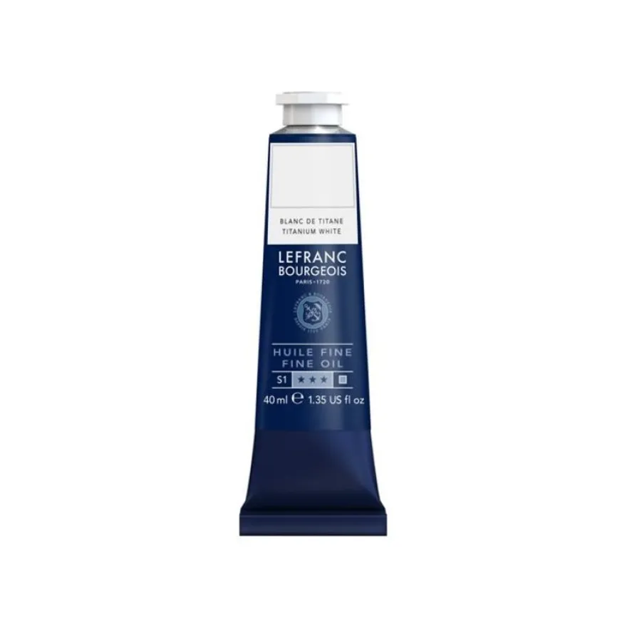 Lefranc Bourgeois - Peinture à l'huile - blanc titane - opaque - fine - 40 ml
