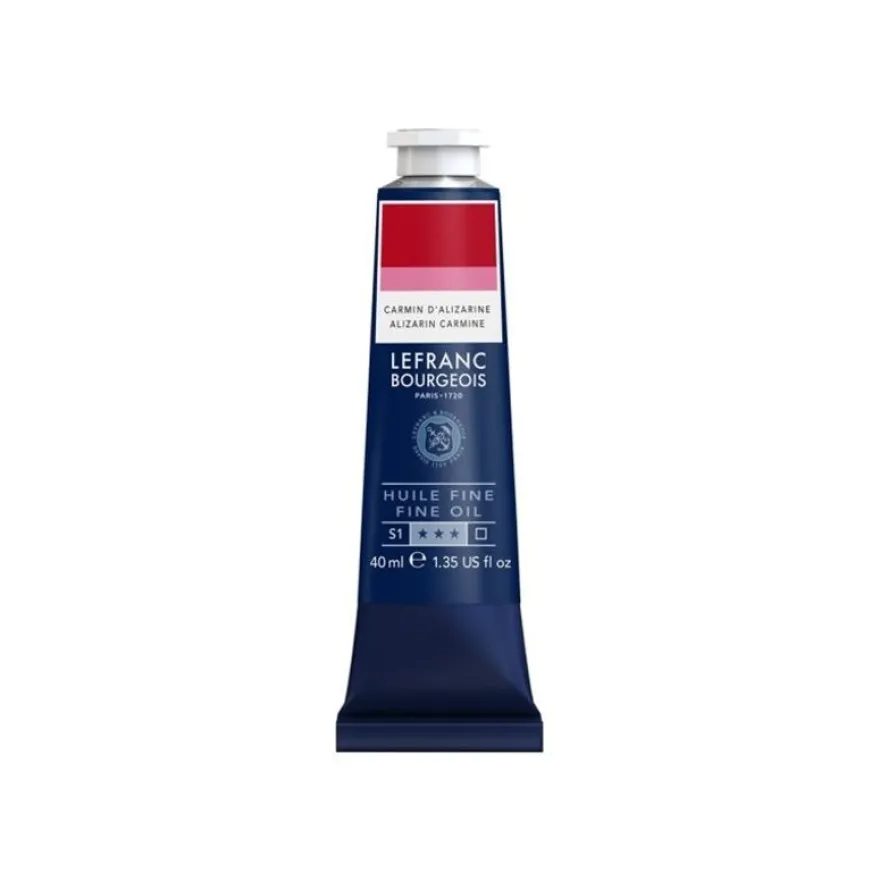 Lefranc Bourgeois - Peinture à l'huile - carmin alizarine - transparent - fine - 40 ml