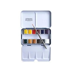 Lefranc Bourgeois - Peinture aquarelle - 12 1/2 godets - couleurs assorties