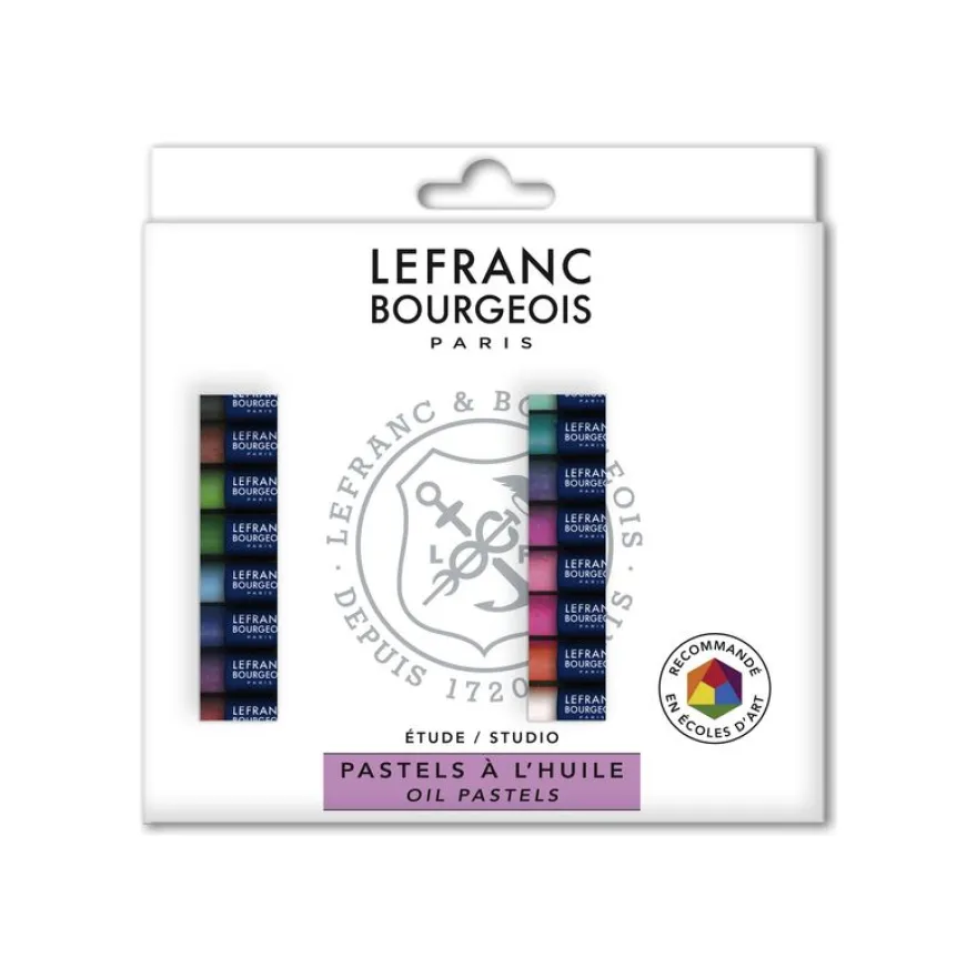 Lefranc Bourgeois Louvre - Boîte de 24 pastels à l'huile - couleurs assorties