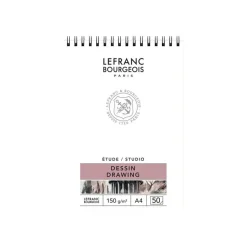 Lefranc Bourgeois Studio - Bloc de papier à dessin spiralé - A4 - 50 feuilles