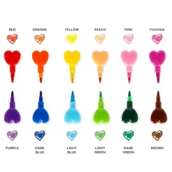 Legami - 12 Crayons De Couleur Empilables Heart