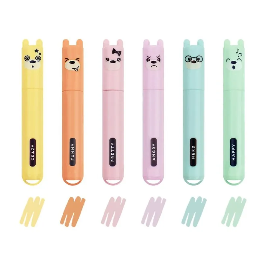 Legami - 6 Mini surligneurs - couleurs pastels assorties