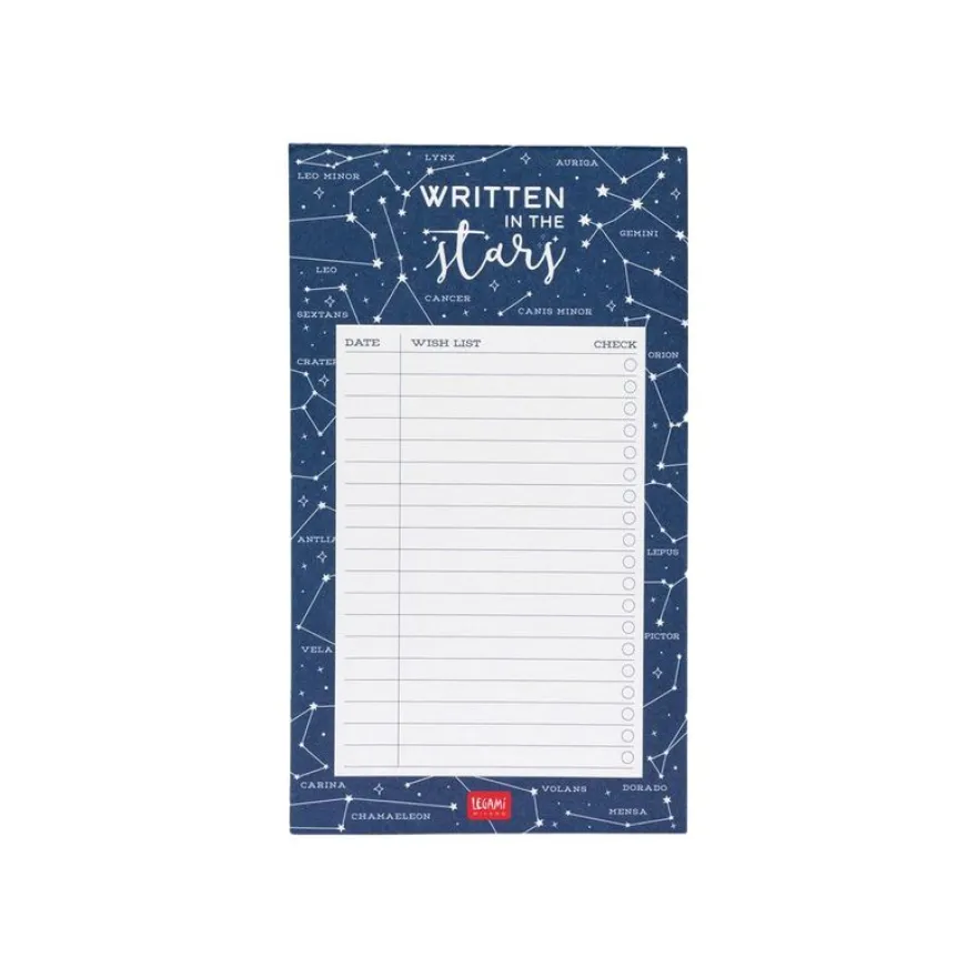 Legami - Bloc-notes 11 x 19 cm - 70 feuilles - étoiles