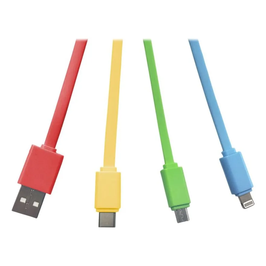 Legami - Câble de recharge multiples - motif arc-en-ciel