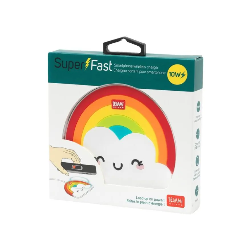 Legami - Chargeur de téléphone fantaisie - motif arc-en-ciel