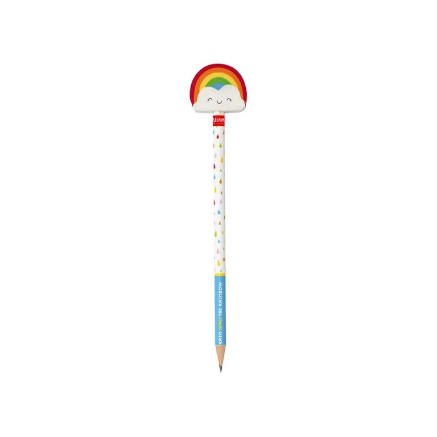 Legami - Crayon à papier HB avec gomme - arc-en-ciel