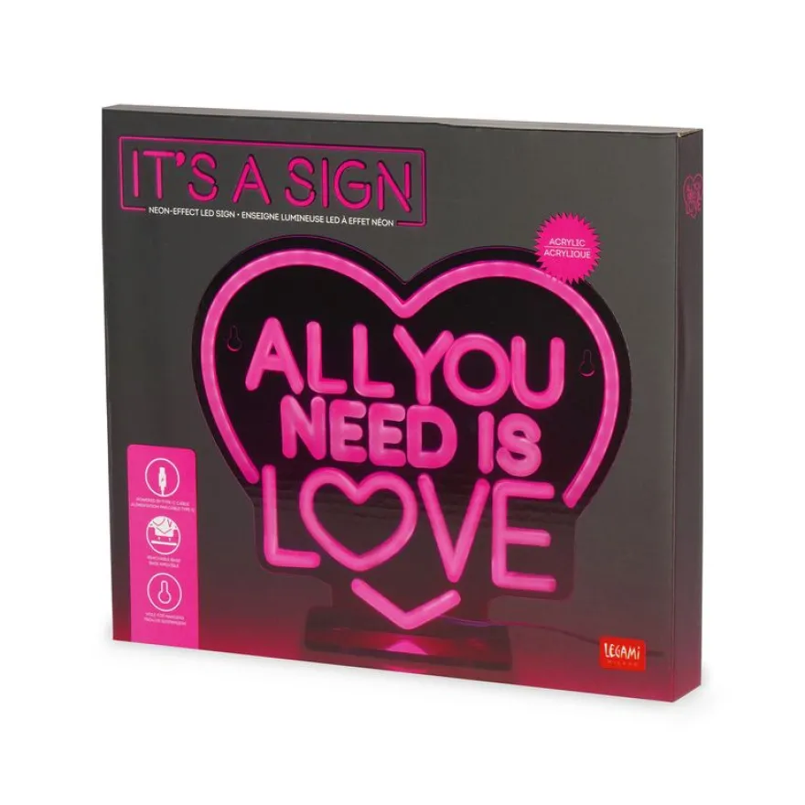 Legami - Enseigne Lumineuse Led A Effet Neon All You Need Is Love