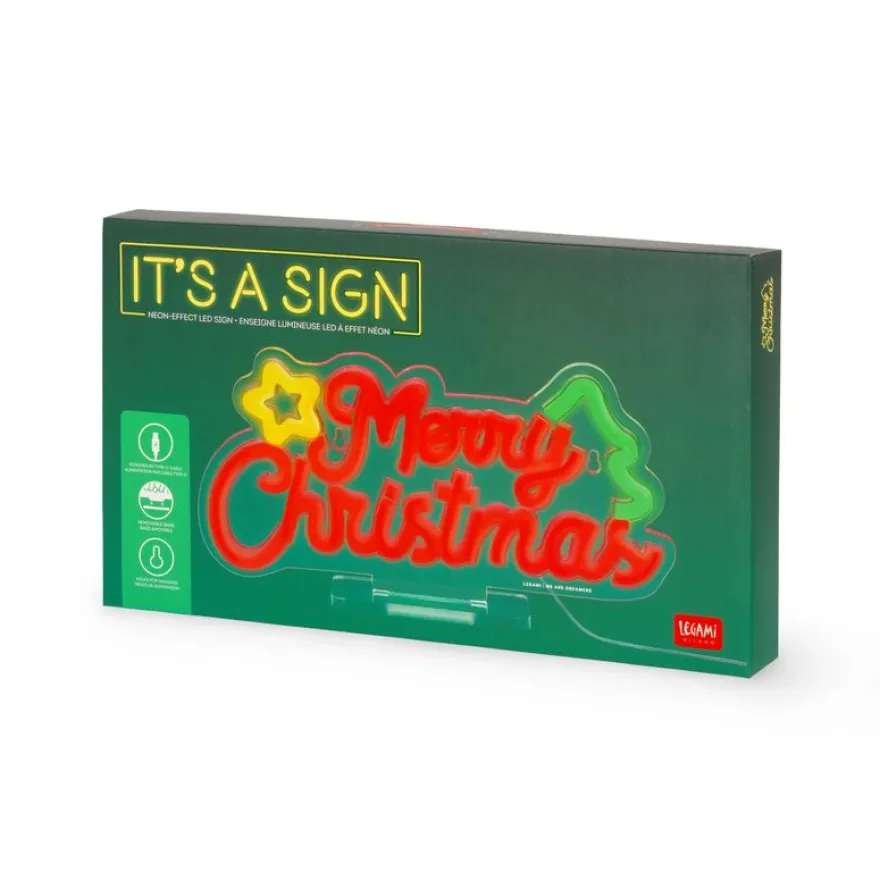 Legami - Enseigne lumineuse LED à effet néon - Merry Xmas - Noël