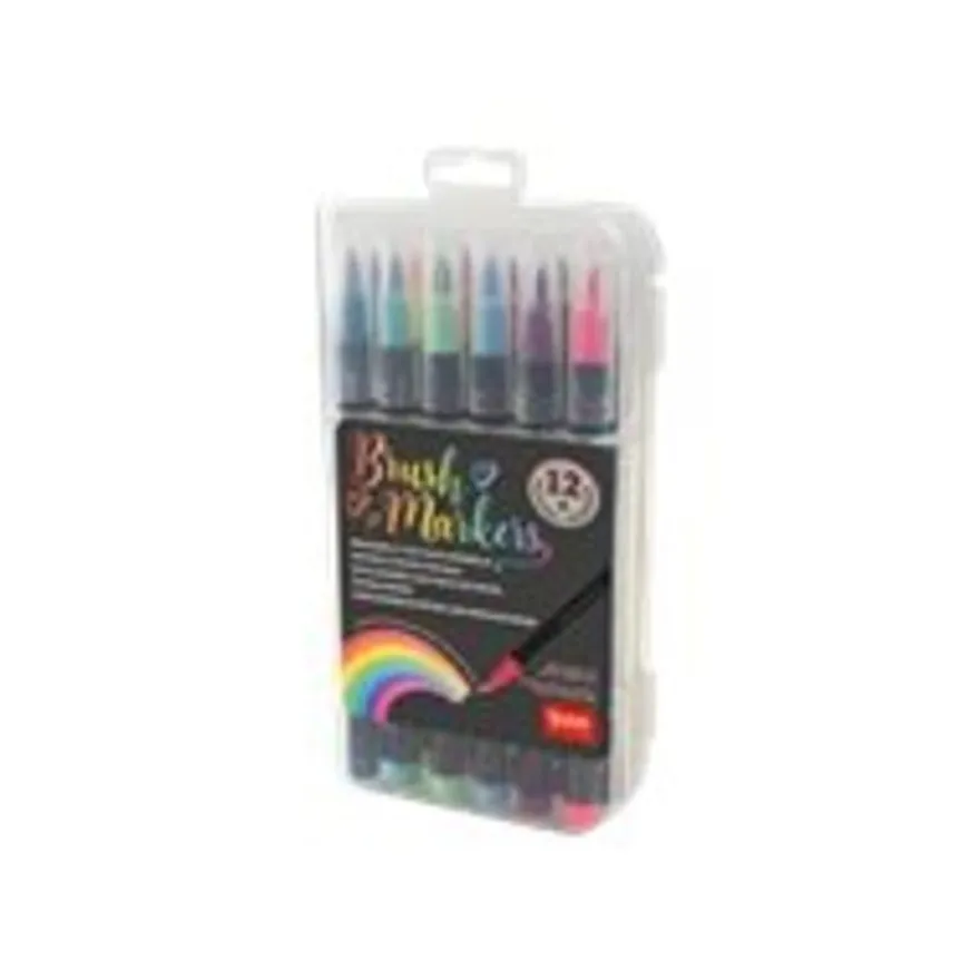 Legami - Pack de 12 feutres pinceaux à pointe souple - couleurs assorties