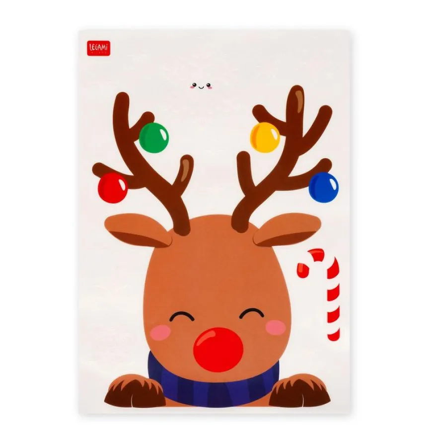 Legami - Set de 70 autocollants électrostatiques pour fenêtre - Noël