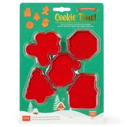 Legami - Set de 5 emporte-pièces avec timbre à biscuits - Noël