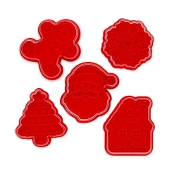 Legami - Set de 5 emporte-pièces avec timbre à biscuits - Noël