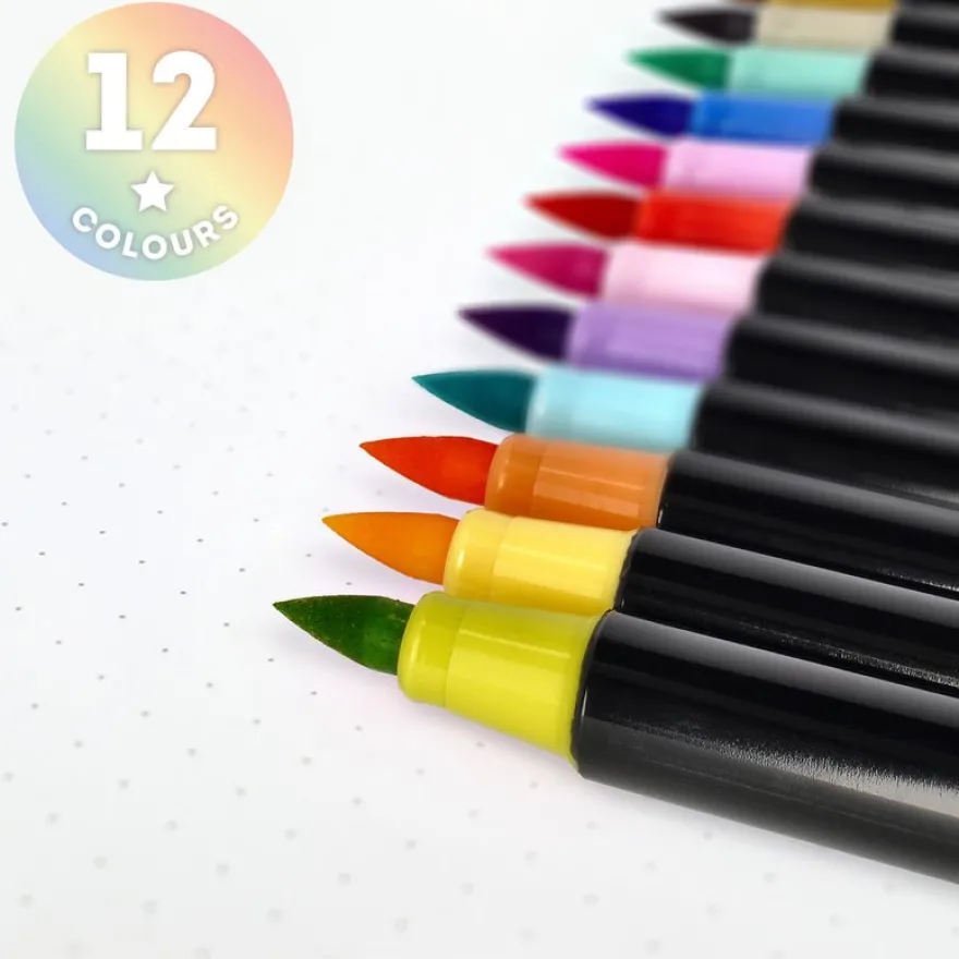 Legami - Set de 12 feutres pinceaux pastel