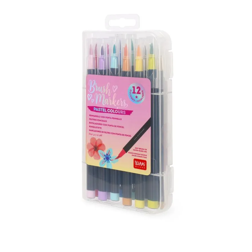 Legami - Set de 12 feutres pinceaux pastel