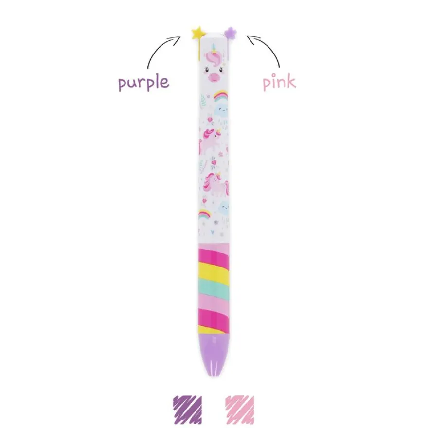Legami - Stylo à bille 2 couleurs unicorn