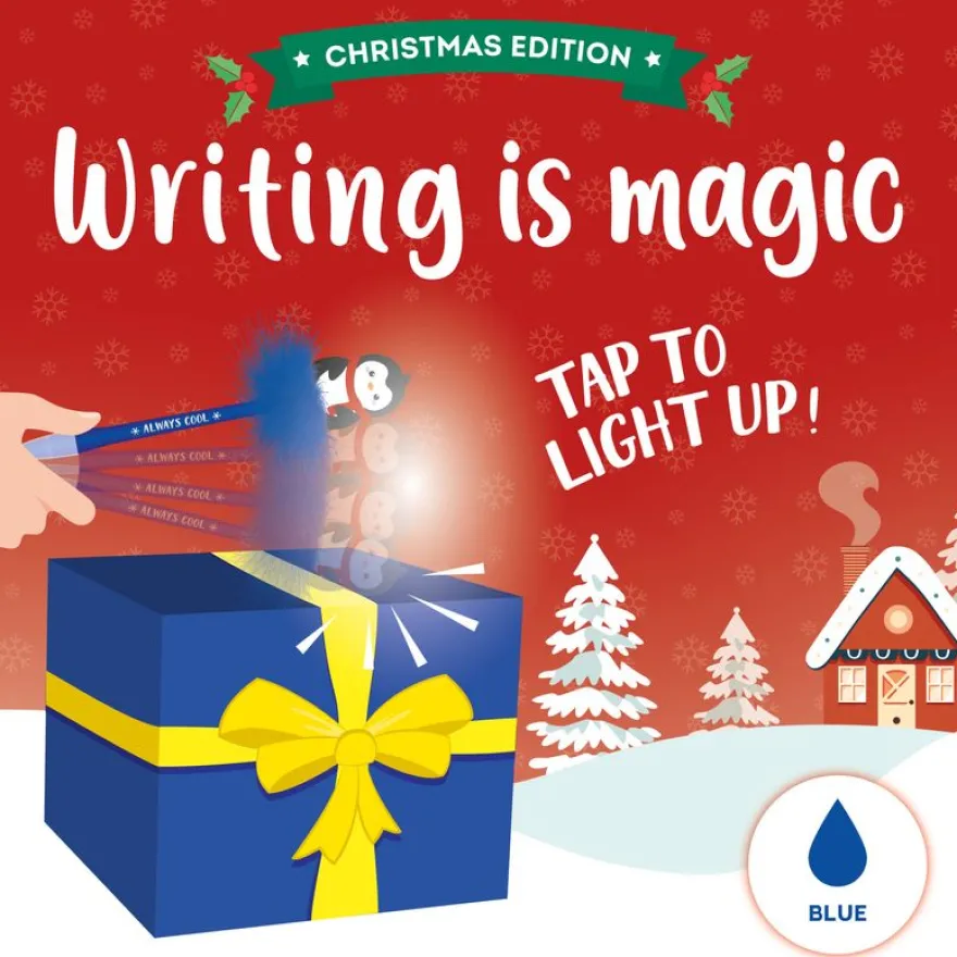 Legami - Stylo à encre gel avec pingouin lumineux - Noël