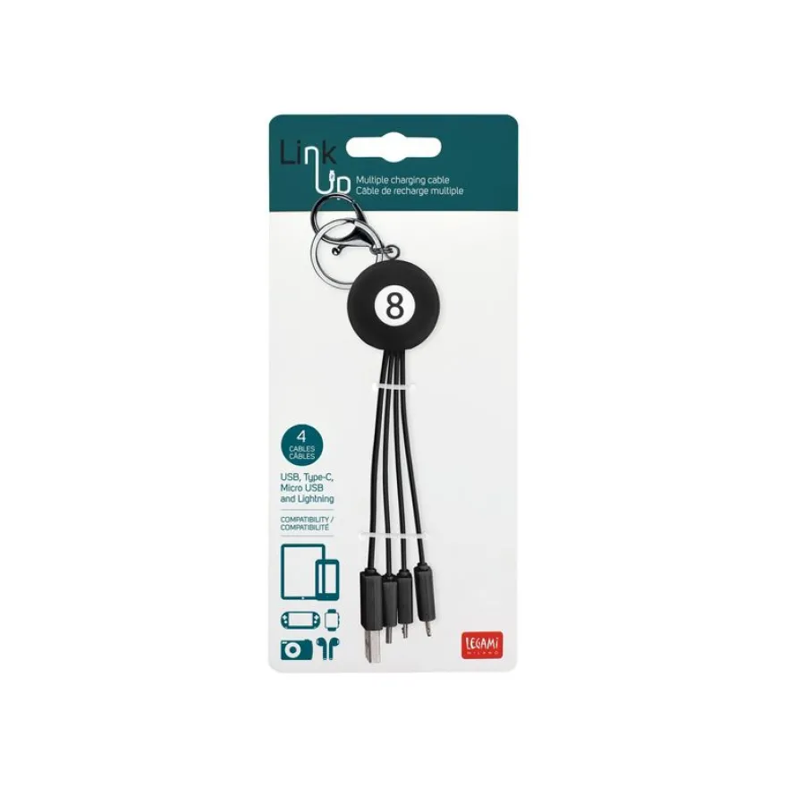 Legami Link Up - Câble adaptateur pour chargement - Lightning / USB - 8 cm - pool