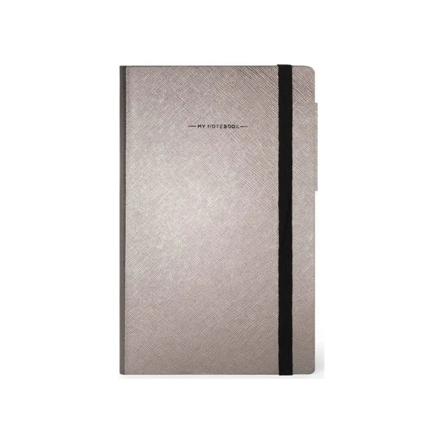 Legami Metallic Collection - Carnet de notes - 13 x 21 cm - ligné - 192 pages - diamant gris
