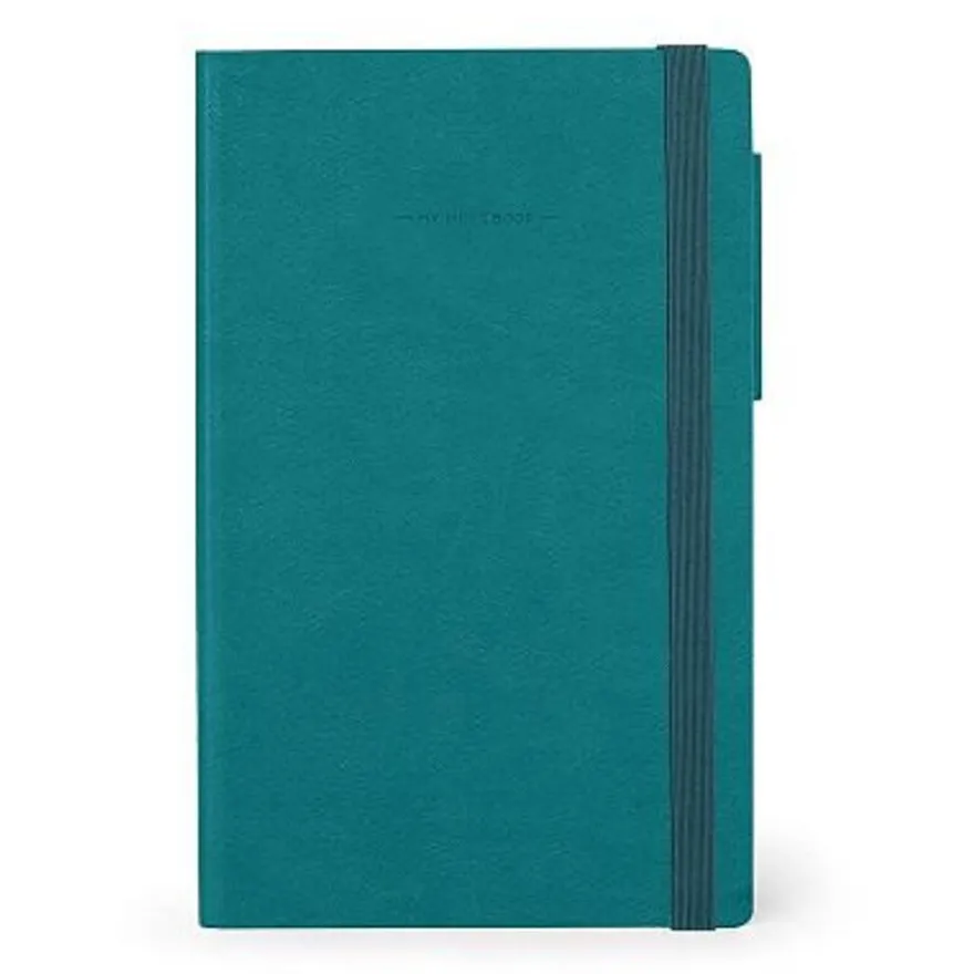 Legami My Notebook - Carnet de notes à élastique - 17 x 24 cm - ligné - bleu pétrole
