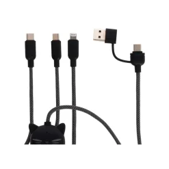 LEgami Three Hugs - Câble USB - 24 pin USB-C (M) with detachable USB-C to USB-A adapter pour 24 pin USB-C, Lightning (M) - 1.2 m - 3 en 1, charge et synchronisation