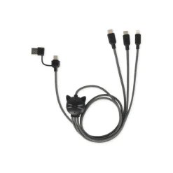 LEgami Three Hugs - Câble USB - 24 pin USB-C (M) with detachable USB-C to USB-A adapter pour 24 pin USB-C, Lightning (M) - 1.2 m - 3 en 1, charge et synchronisation