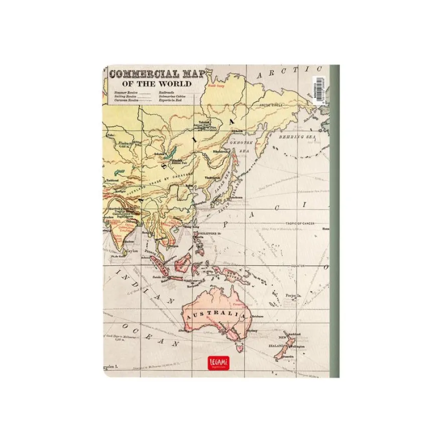 LEGAMI Travel Large B5 - Cahier de notes - relié - 185 x 248 mm - 40 feuilles / 80 pages - blanc - ligné