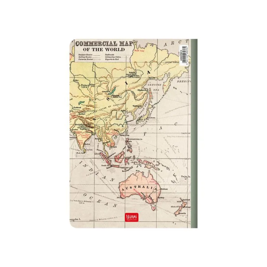 LEGAMI Travel moyenne A5 - Cahier de notes - relié - 142 x 210 mm - 40 feuilles / 80 pages - blanc - ligné