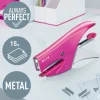 Leitz – WOW – Pince-Agrafeuse – 15 Feuilles-Agrafes N°10 Incluses – Rose