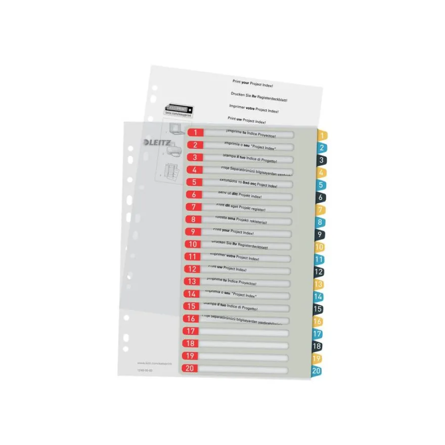 Leitz Cosy - Intercalaire 20 positions - couleurs assorties