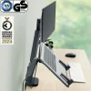 Leitz Ergo – Bras double écran & PC 17"-32"– Ergonomique et gain d’espace – Gris foncé