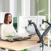 Leitz Ergo – Bras double pour écrans 17"-32" – Réglable et ergonomique – Gris foncé