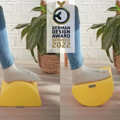 Leitz Ergo – Repose-pieds ergonomique – Soulage le dos et améliore la circulation – Jaune