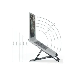 Leitz Ergo - Support pour ordinateur portable - adjustable, multi-angle, aluminum - 10" - 17" - Gris foncé